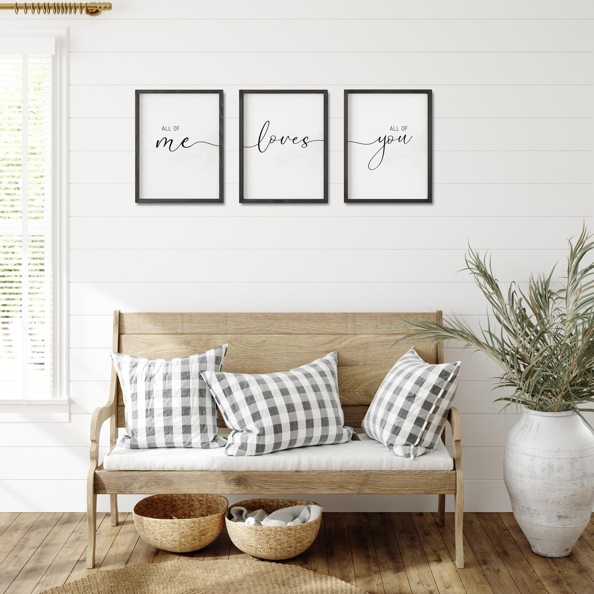 Set of 3 Framed Farmhouse All of Me Loves All of You Sign - Houmury Official Imagery - 3