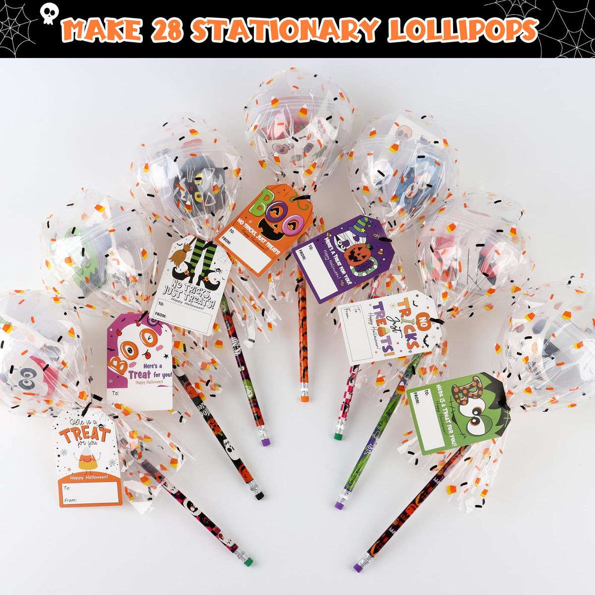 Halloween Classroom Favors Non Candy Lollipop Stationery Kit - POPGIFTU Official Imagery - 8