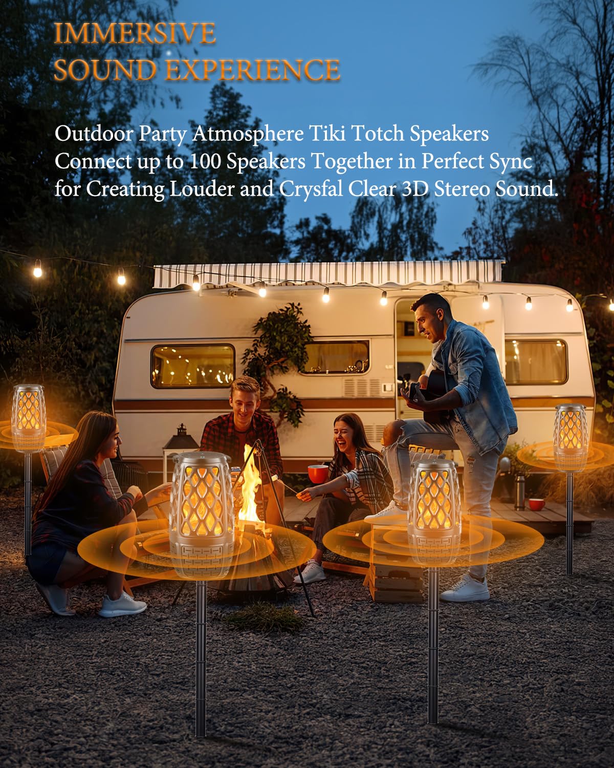 Soobuygoo 2 Pack Outdoor Bluetooth Speakers, Party Outdoor Speakers Wa - View 2
