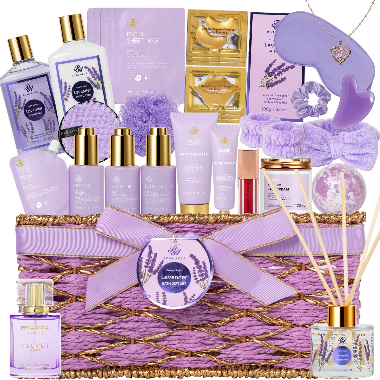 35 Pcs Gifts for Women, Lavender Bath &amp; Body Gift - RA ROSA ACCA