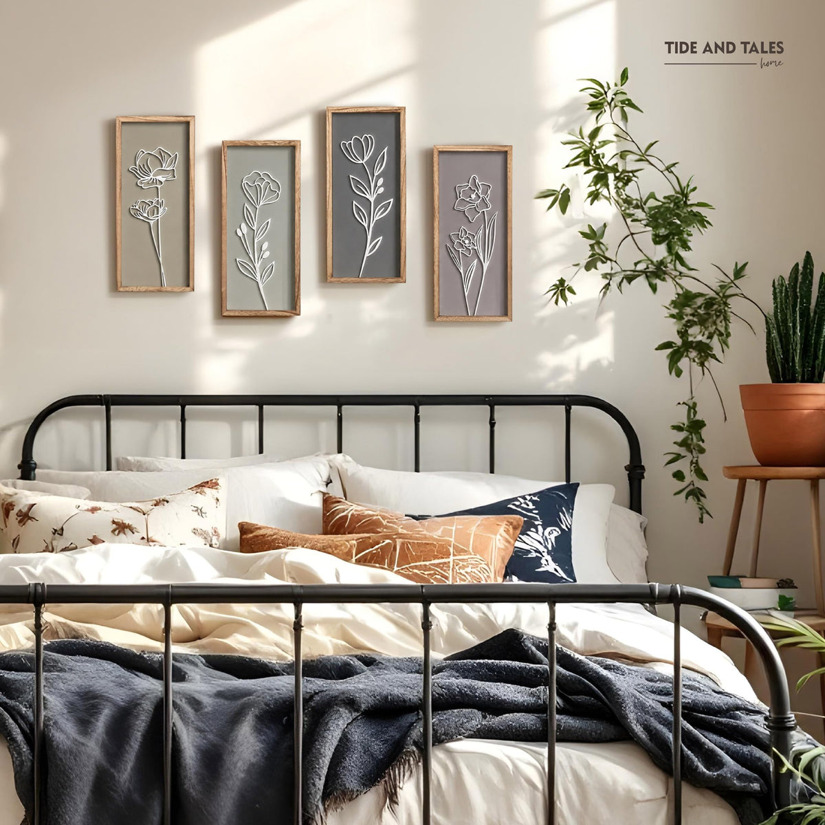 Tide and Tales 3d Framed Wall Art Set of 4 Floral Boho Wall - Tide and Tales Official Imagery - 8