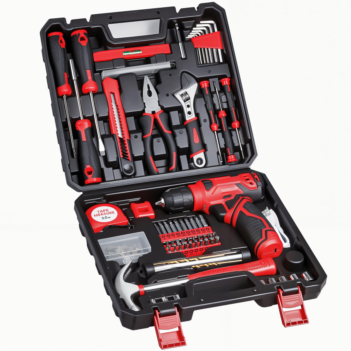 8V Cordless Drill Set 132 Piece Home Tool Set for DIY Home - prekull Official Imagery - 2