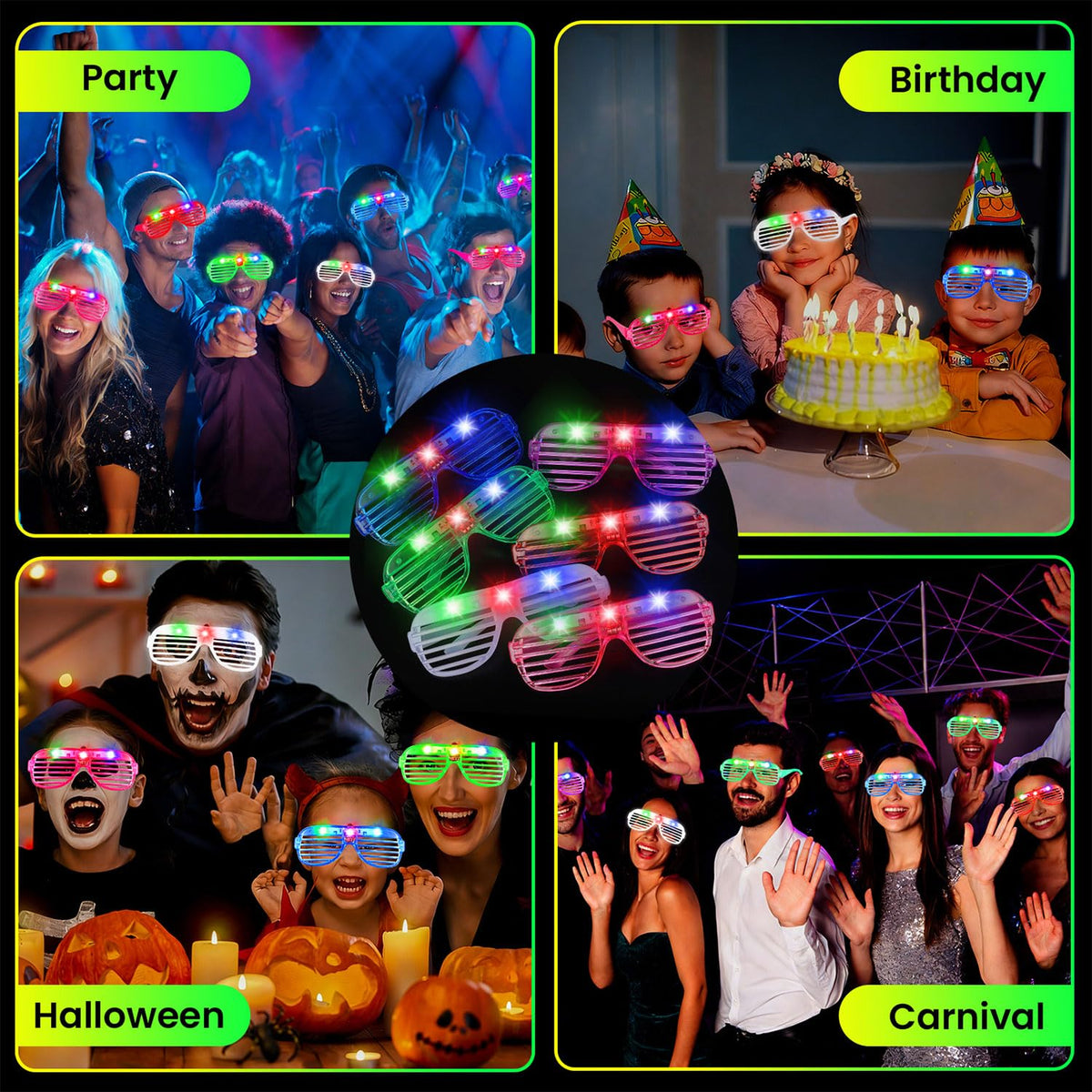 60 Pack LED Glasses 6 Colors Glow in The Dark Party Supplies - AstrivixDD Official Imagery - 8