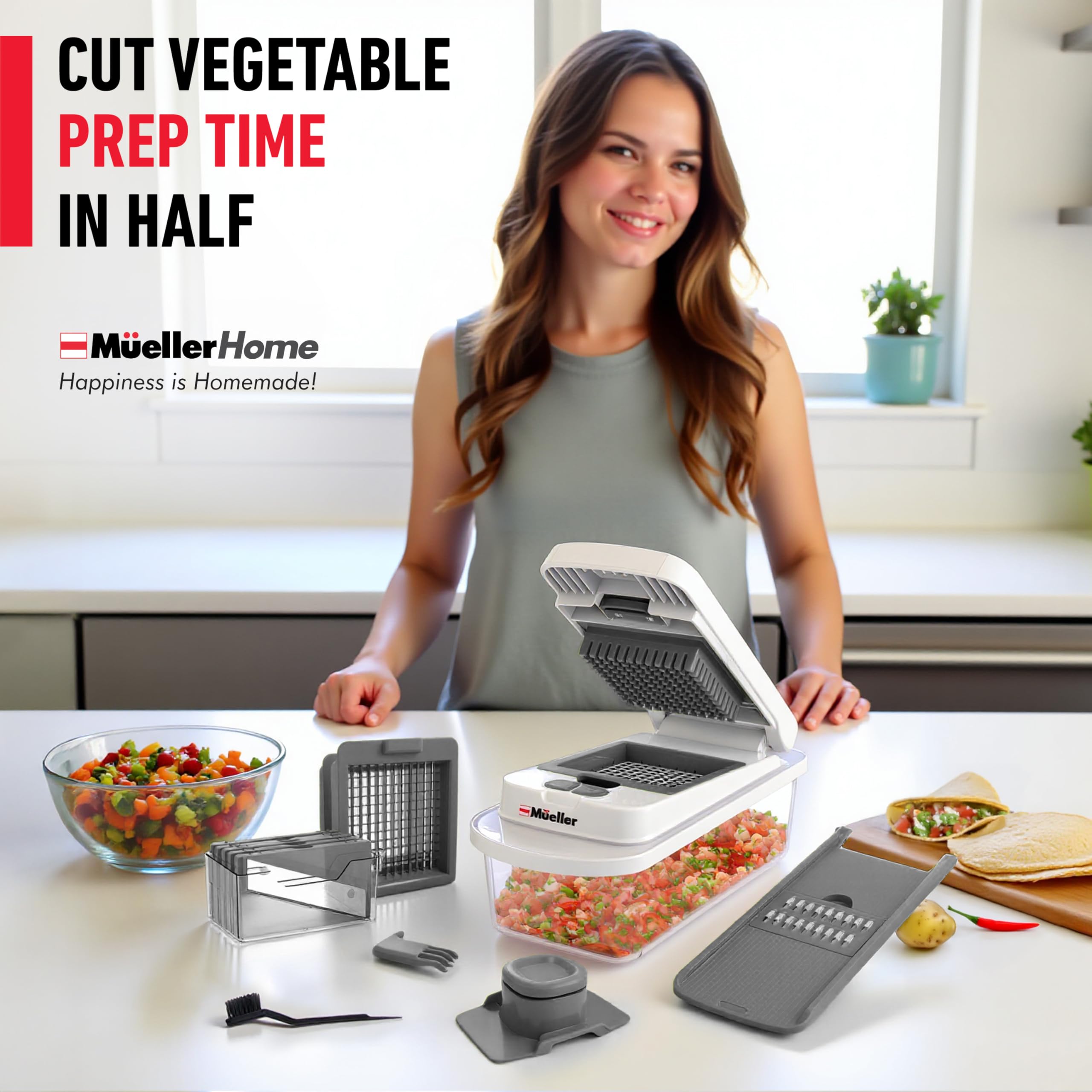 Mueller The Real Original Pro Vegetable Chopper & Mandoline Slice by Mueller - Angle View 2