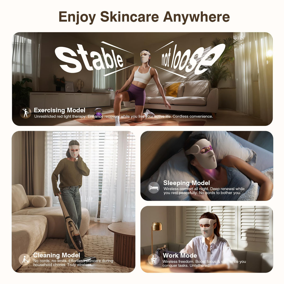 Red Light Therapy Mask for Face 3D LED Face Mask Wireless 9 - pedete Official Imagery - 7