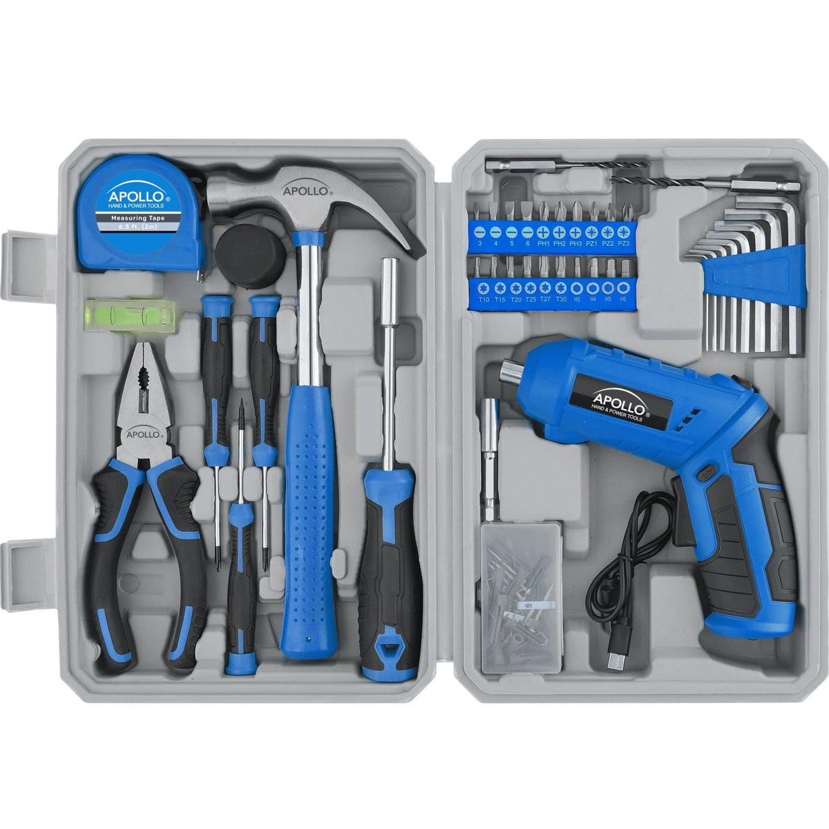 Apollo Tools 81 Piece Home Tool Set Blue Gray DT2020 - Apollo Official Imagery - 2