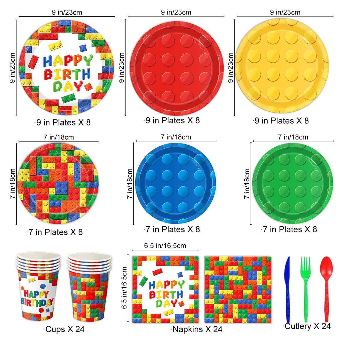 Building Block Birthday Decorations Colorful Building Block - NKPDAXM Official Imagery - 4