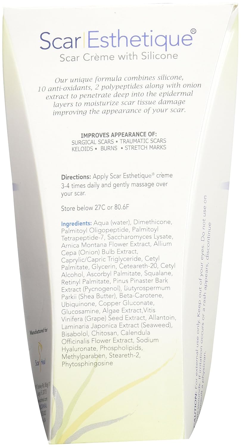Rejuvaskin Scar Esthetique scar cream with polypeptides and antioxidants in a 2-ounce jar, designed to improve scar appearance