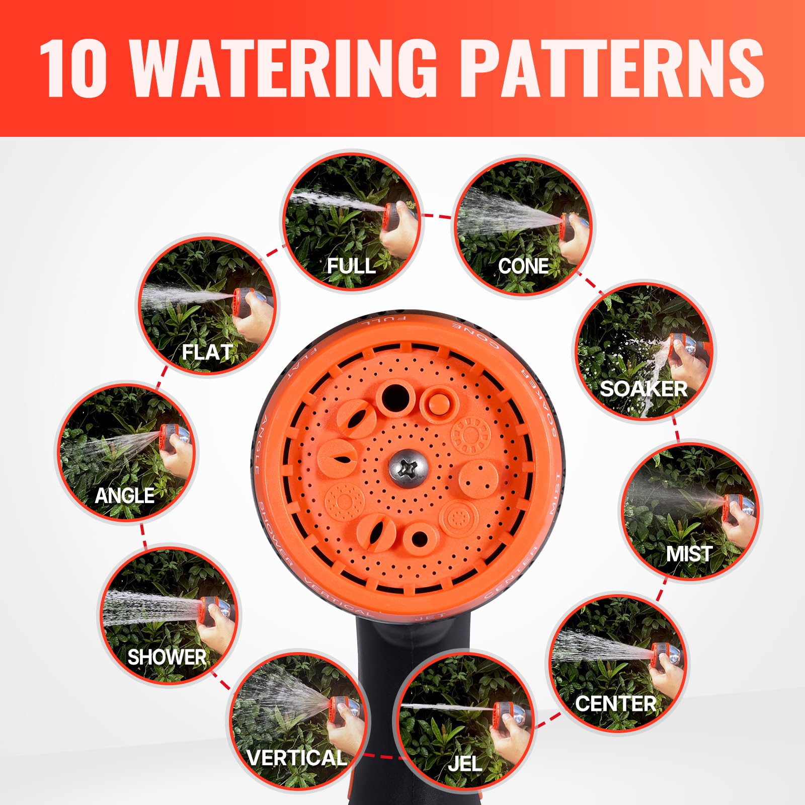 YAMATIC 100FT Garden Hose 5/8in I.D. with 10 Function Water Hose - YAMATIC Official Product View 5