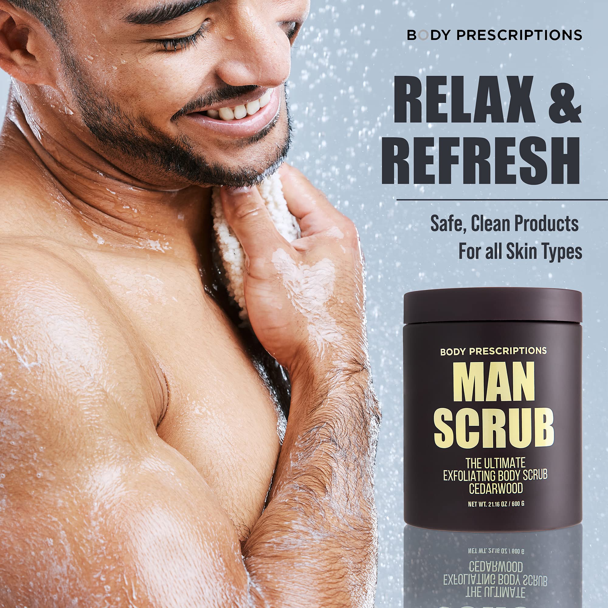 Body Prescriptions Men’s Exfoliating Body Scrub – Ultimate Skin Cleansing Wash - Body Prescriptions Official Product View 3