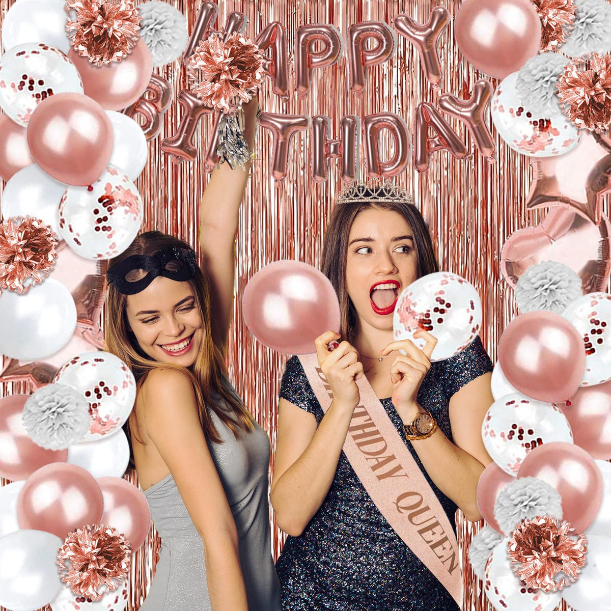 Guudmua 285 Pcs Rose Gold Party Decorations Birthday - Guudmua Official Imagery - 8