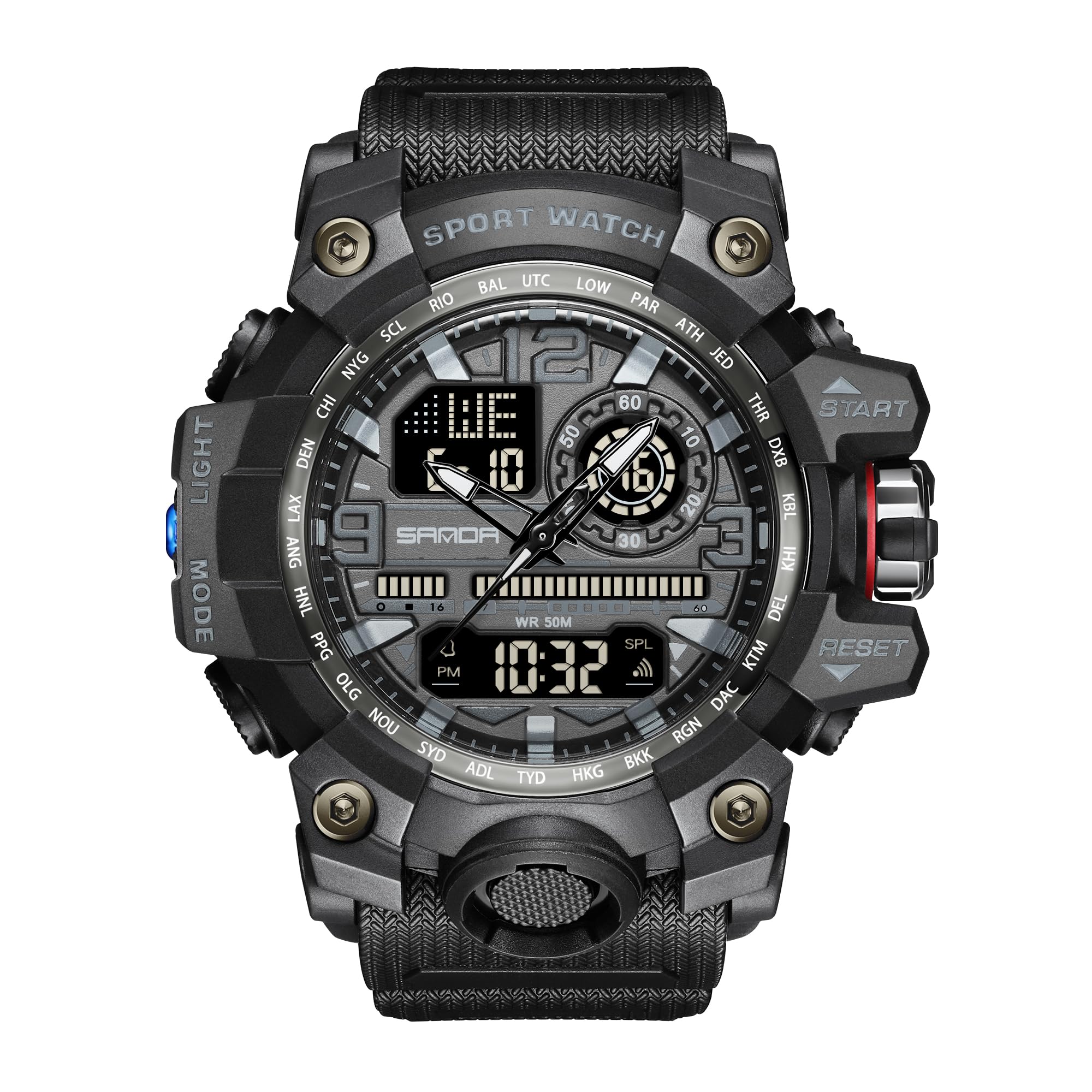 KXAITO Men's Military Sports Watch – LED Dual Dial