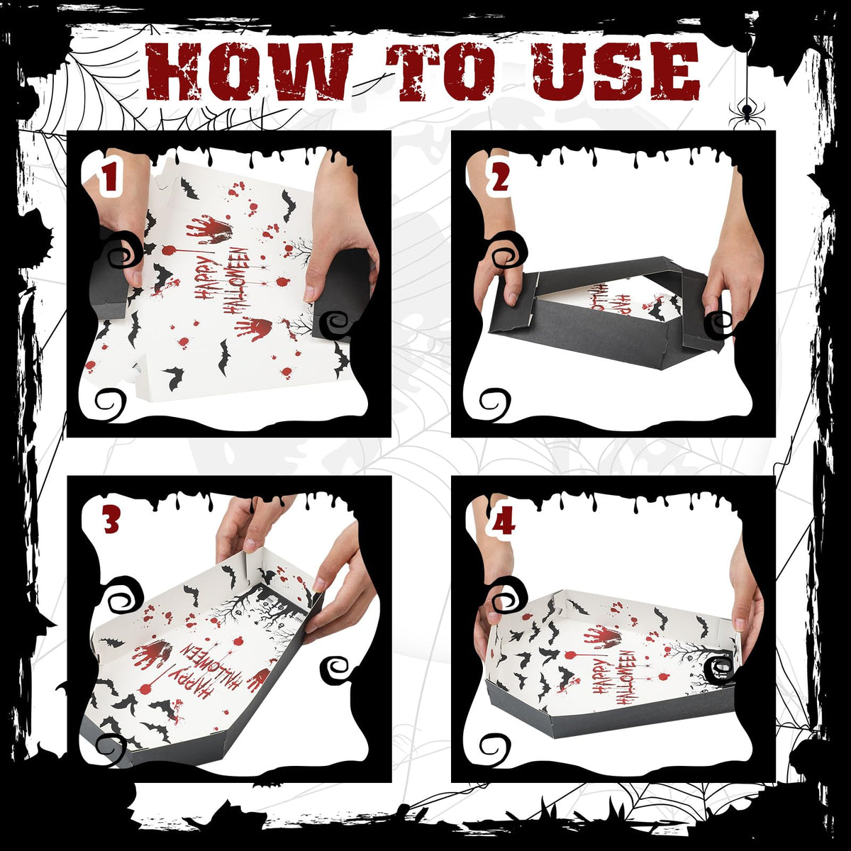 Mumufy 36 Pieces Halloween Paper Tray Disposable Coffin Bowl - Mumufy Official Imagery - 5