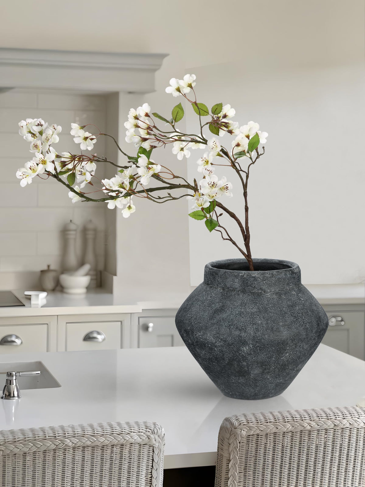 Briful Large Rustic Ceramic Vase with Distressed Finish 8 2 - Briful Official Imagery - 3
