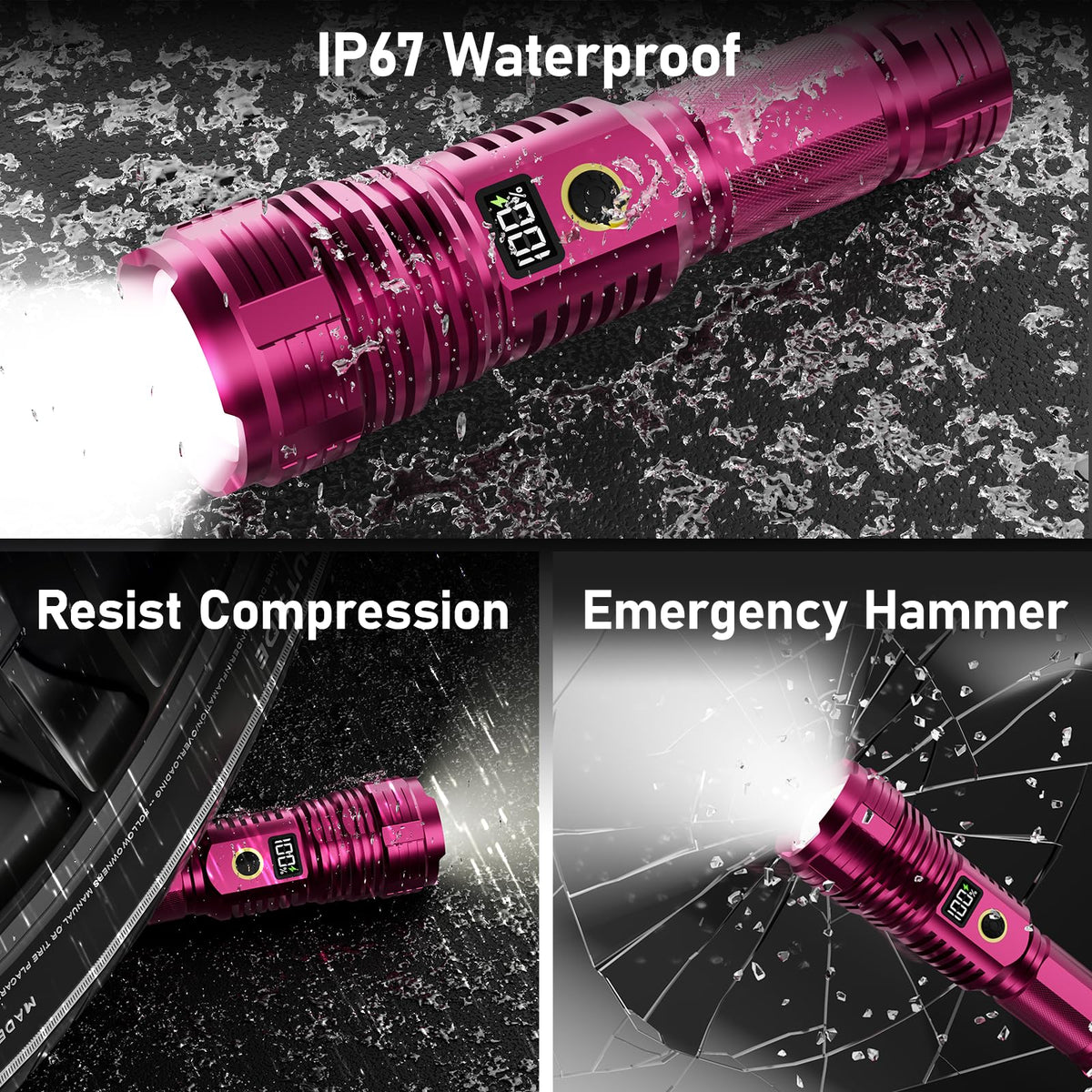 Rechargeable Flashlights High Lumens 100000LM LED Super - CHILDBOT Official Imagery - 8