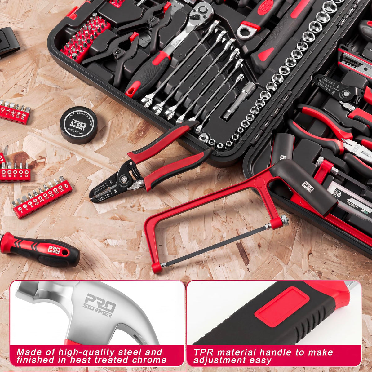 Prostormer 259 Piece Home Tool Kit with Portable Storage Box - Prostormer Official Imagery - 5