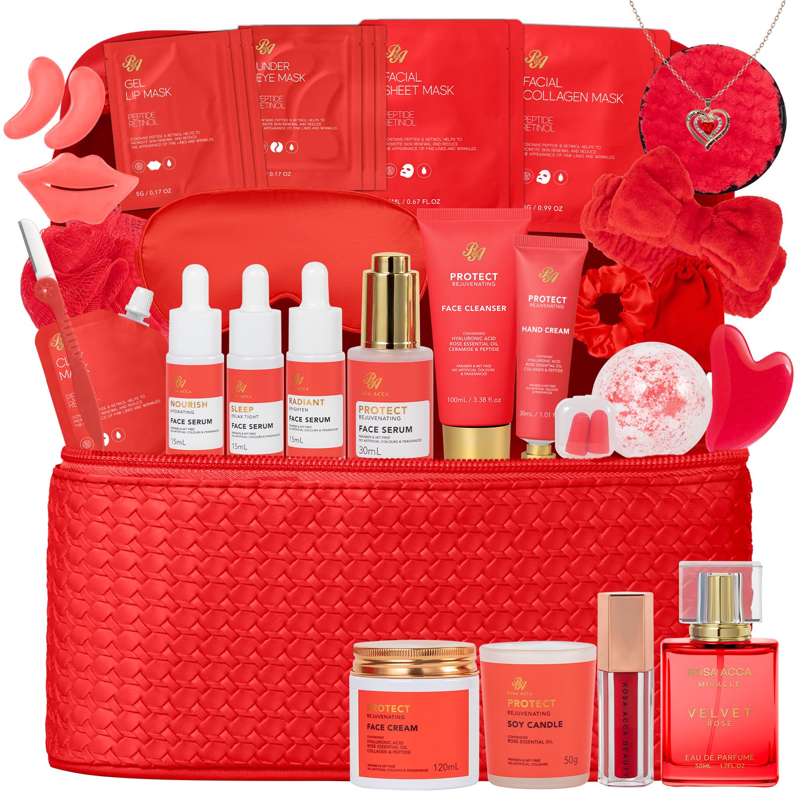 Gifts for Women, Gifts Basket for Women, 25 Pcs Rose Bath &amp; - RA ROSA ACCA