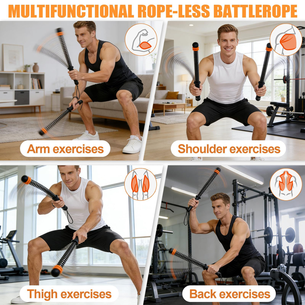 2PCS Weighted Cordless Battle Ropes - CALLECK Official Imagery - 5