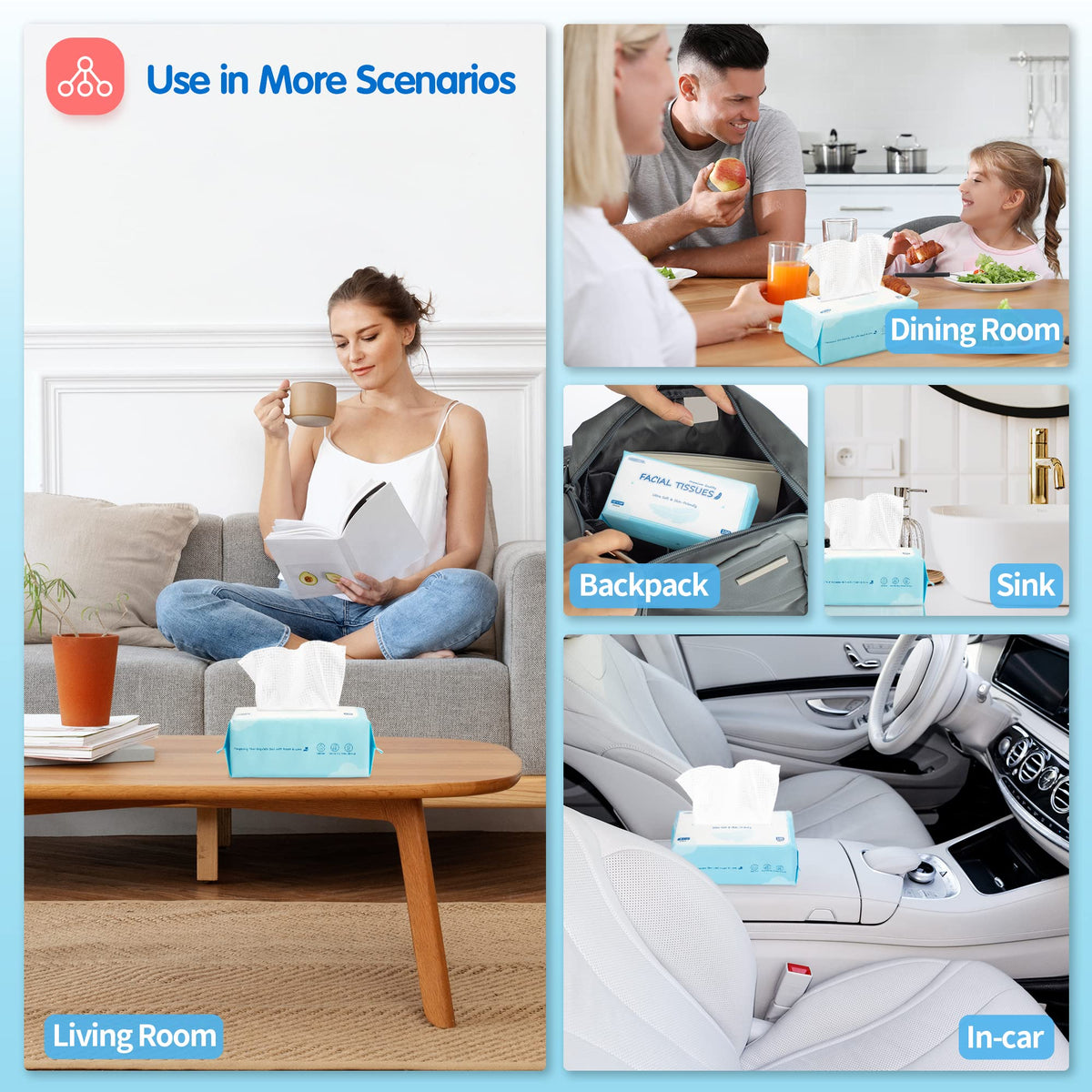 Face Towels 600 Count Disposable Biodegradable Face Towel - HOMERHYME Official Imagery - 8