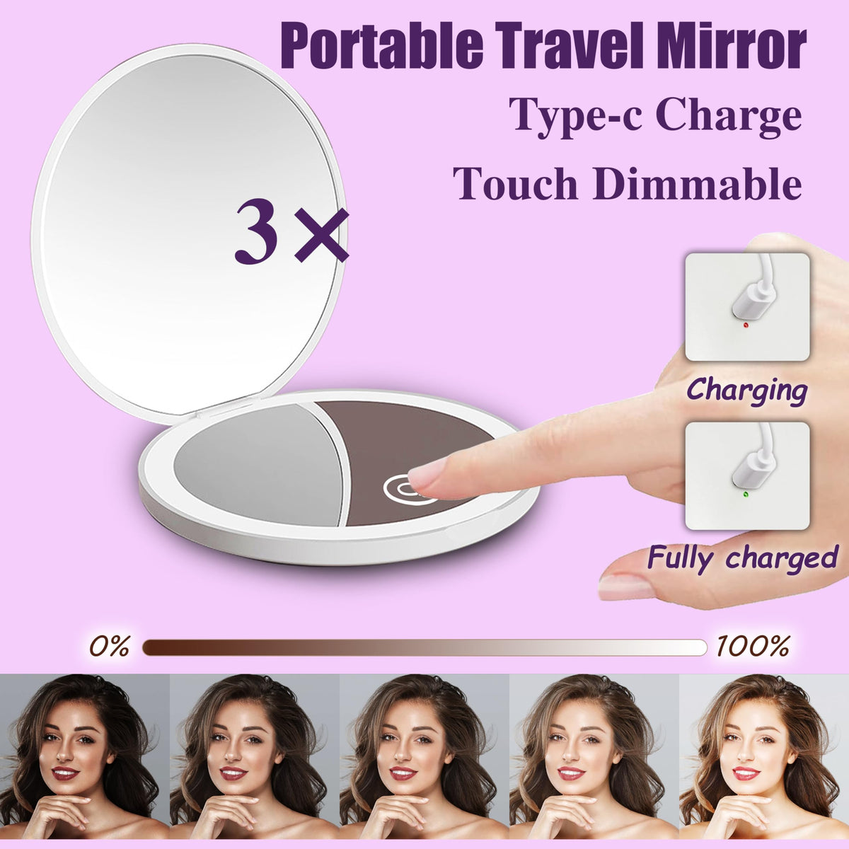 Jilier 14 pcs Mini Makeup Brushes and Pocket Mirror Travel - JILIER Official Imagery - 8