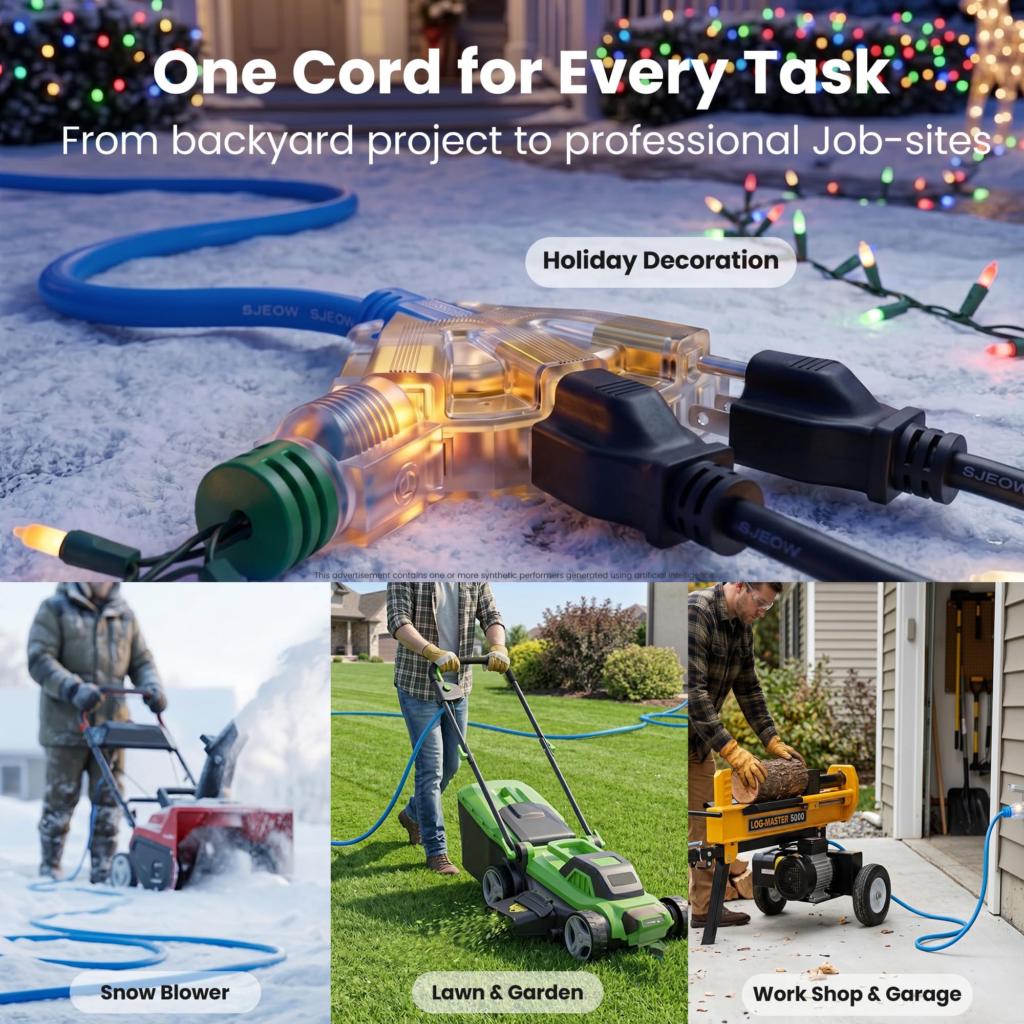 GEARit 100 ft Outdoor Extension Cord 10/3 Gauge SJEOW 10 AWG, Hea - GEARit Official Product View 8