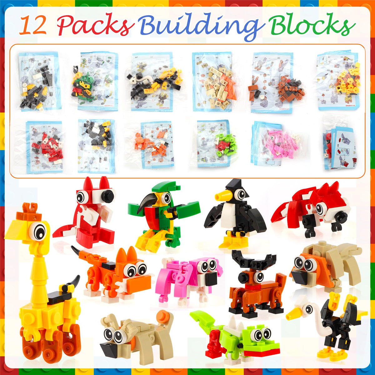 LiYiQ 134 Pcs Building Blocks Party Favors with Reusable - LiYiQ Official Imagery - 4