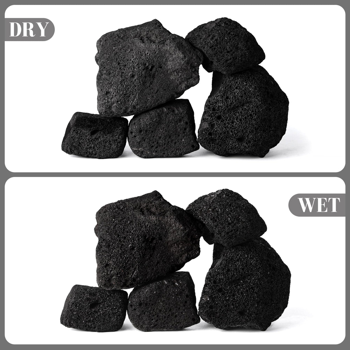 2 2 8 1 Inches Natural Black Lava Rock 5 PCS Mixed Sizes - FISCAPE Official Imagery - 7
