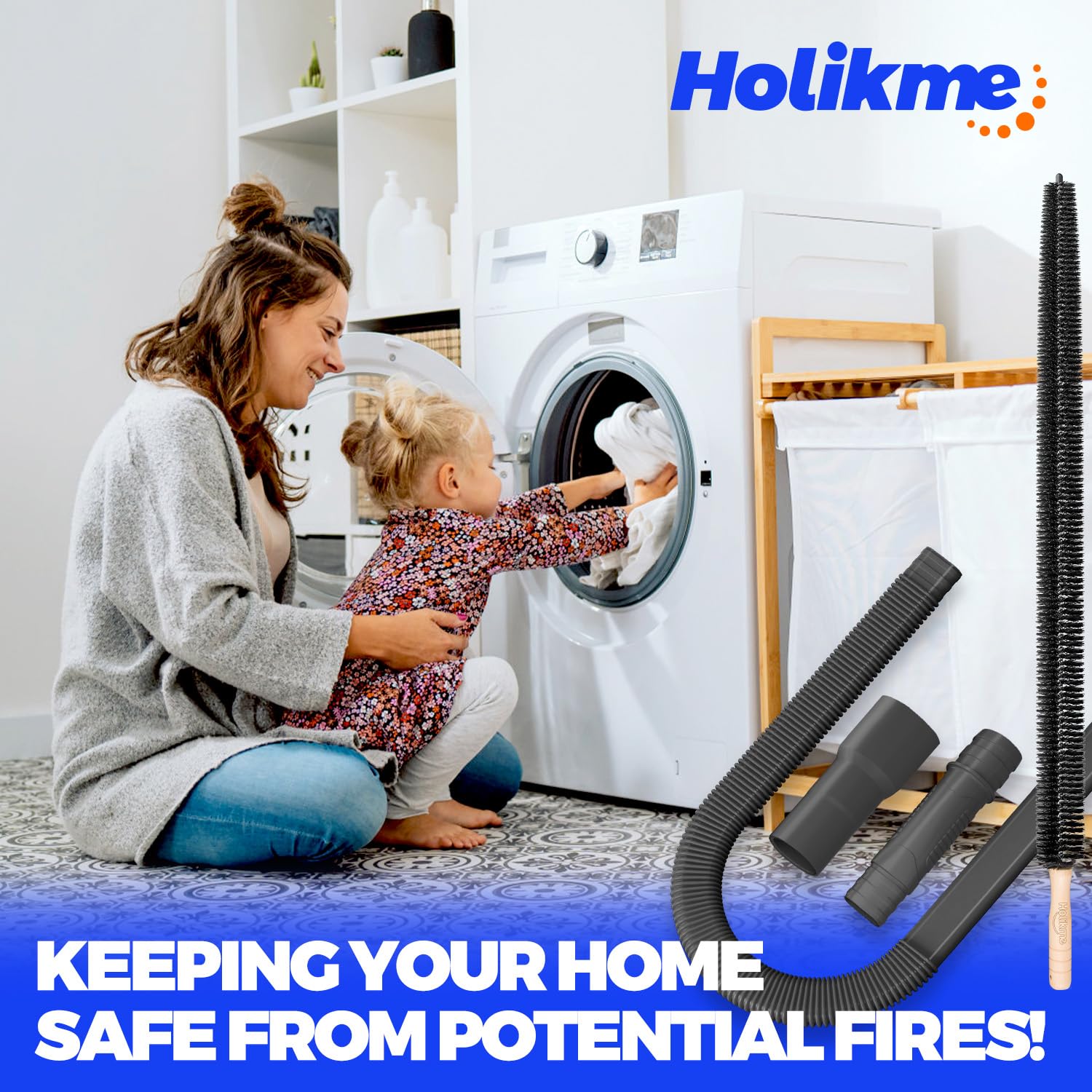 Holikme Dryer Vent Cleaner Kit 2Pack - Lint Vacuum Attachment & B - Holikme Official Product View 8