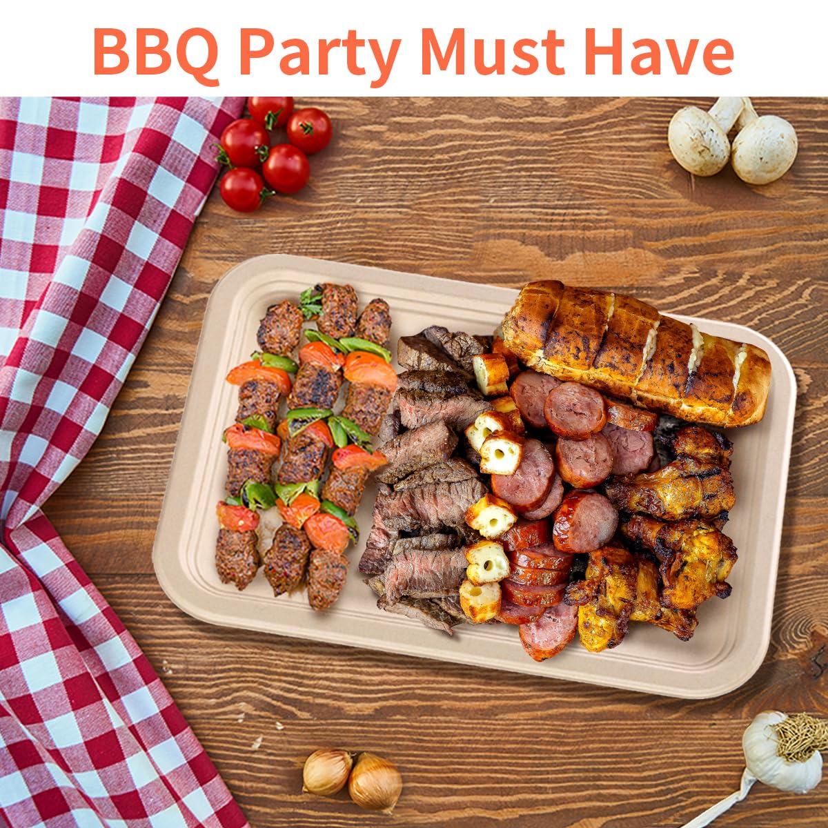 bloomoon 14 Inch Disposable Food Trays for Party 50 Pack - bloomoon Official Imagery - 4