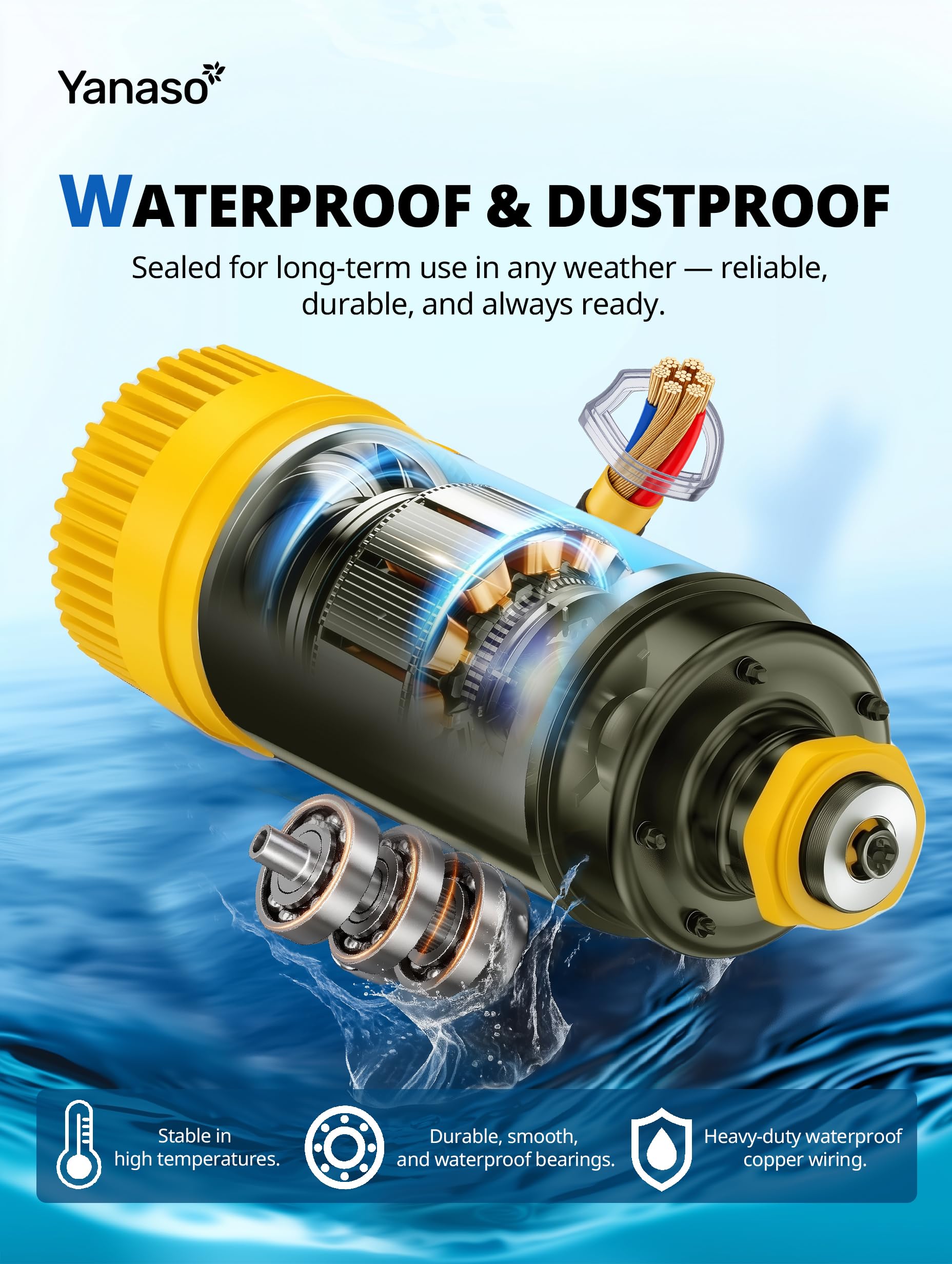 YANASO Pond Fountain Aerator, 1HP 15000 GPH Fountain Pump with Ti - YANASO Official Product View 6