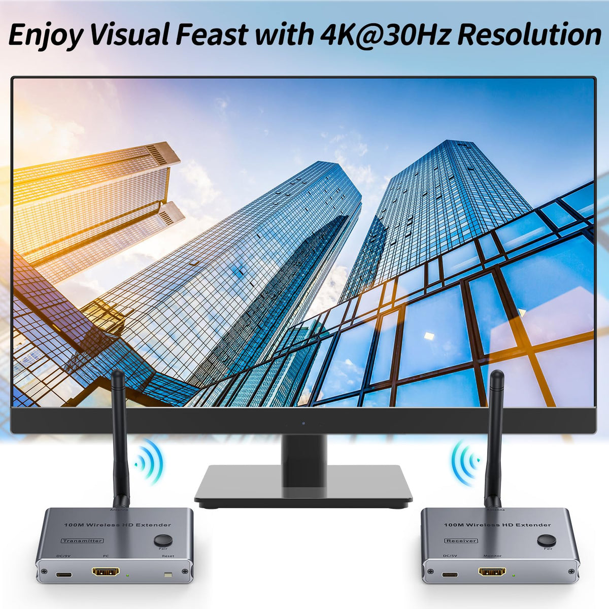 Wireless HDMI Transmitter and Receiver 4K 30Hz HDMI Wireless - DXchip Official Imagery - 5