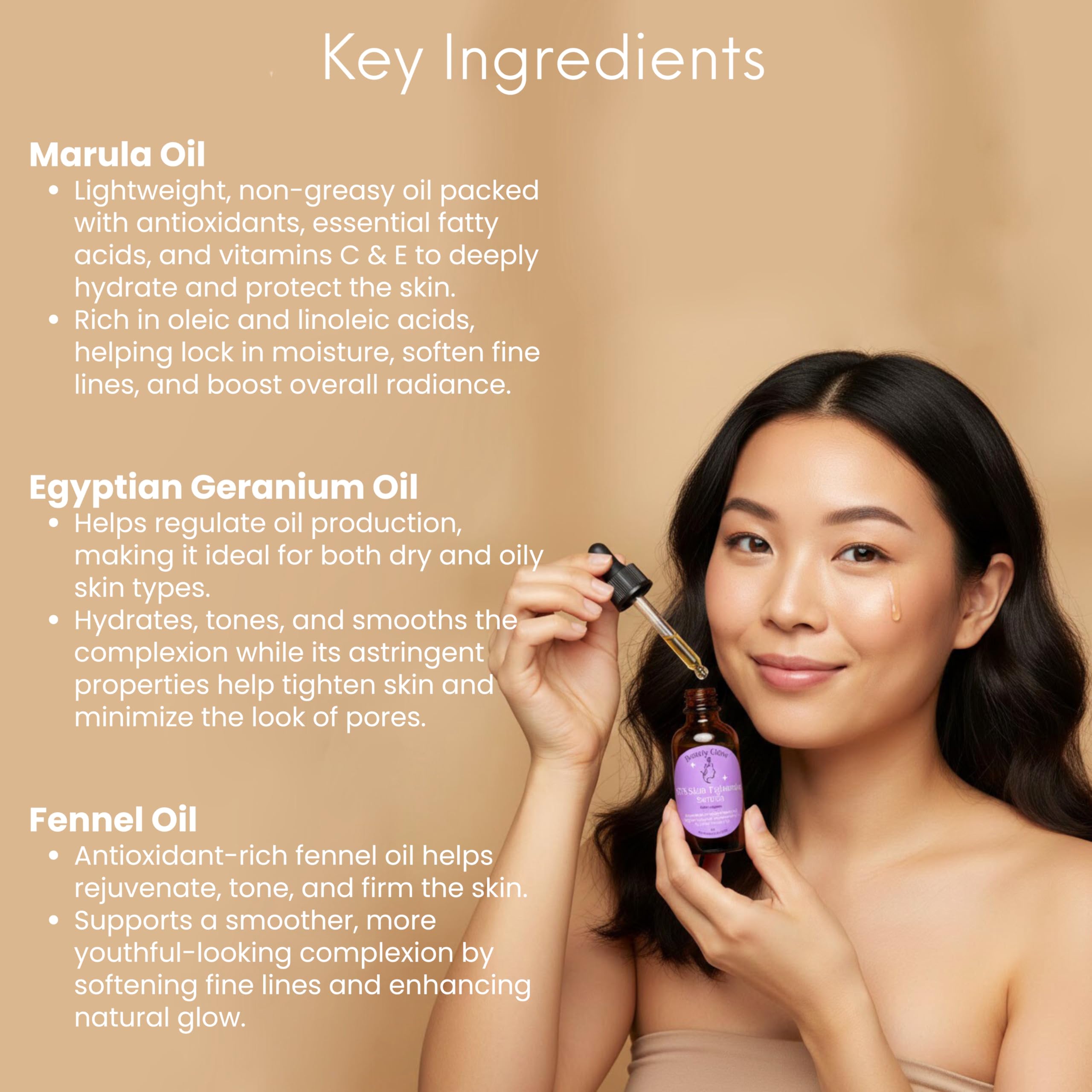 Beauty Glow STS Skin Tightening Serum Organic Marula, Egyptian - Beauty Glow