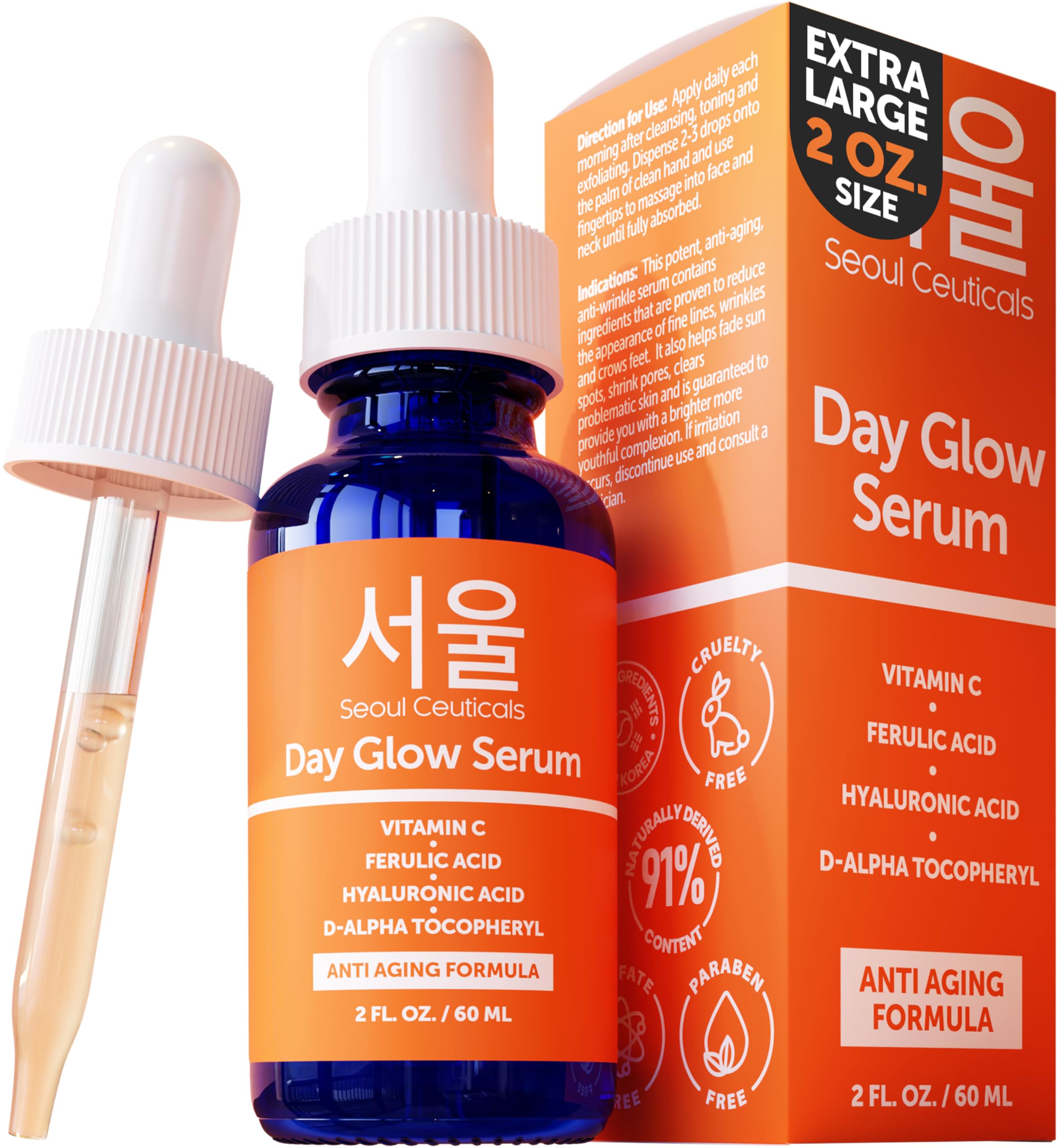 SeoulCeuticals Korean Skin Care 20% Vitamin C Serum for Face + - SeoulCeuticals