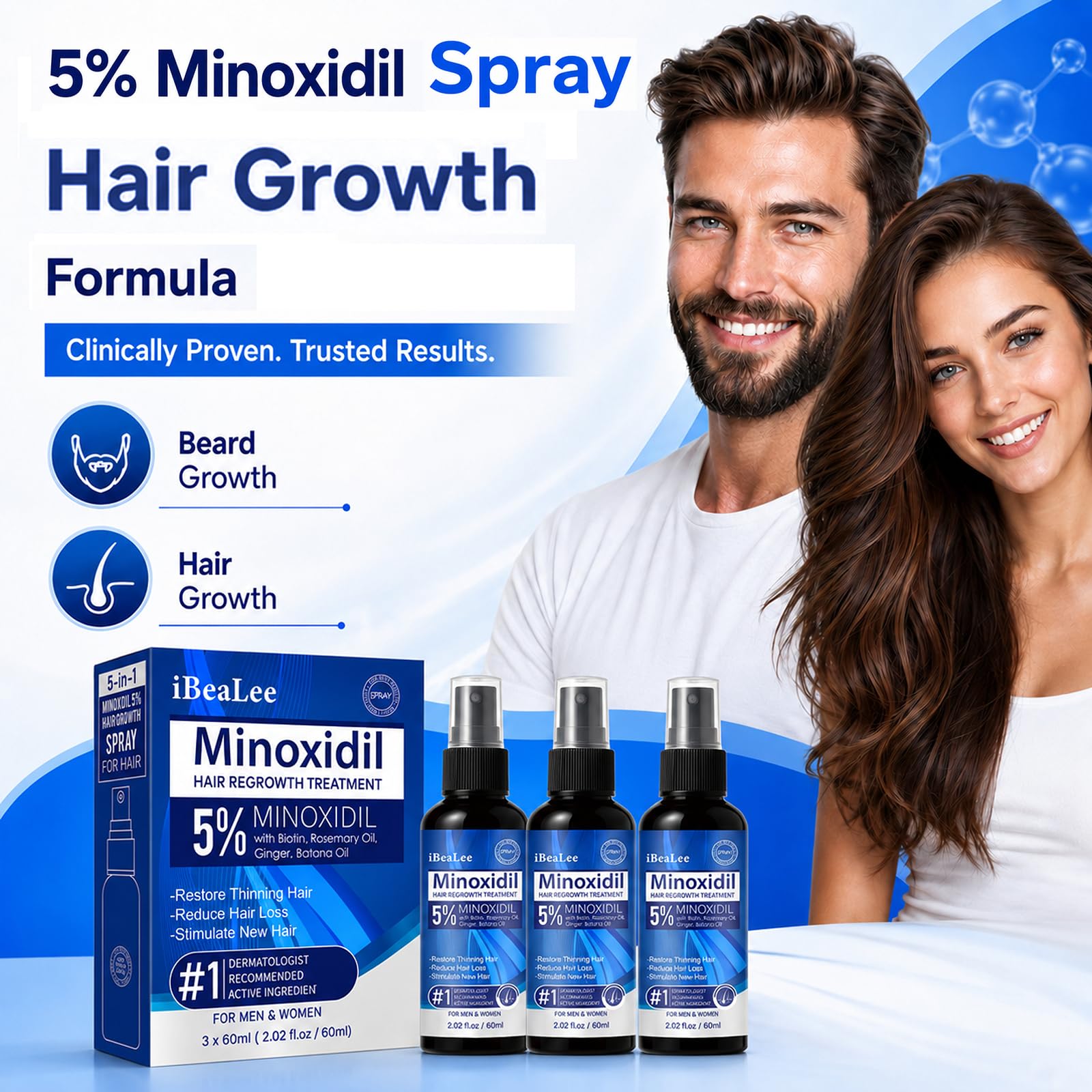 YUEJOIKL 5% Minoxidil and Women Hair Growth, Minoxidil Spray Hair Regrowth with - YUEJOIKL Official Product View 8