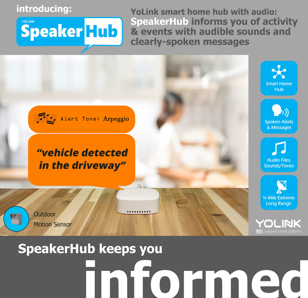 YoLink SpeakerHub Smart Home Hub with Voice Alerts YS1604 - YoLink Official Imagery - 4