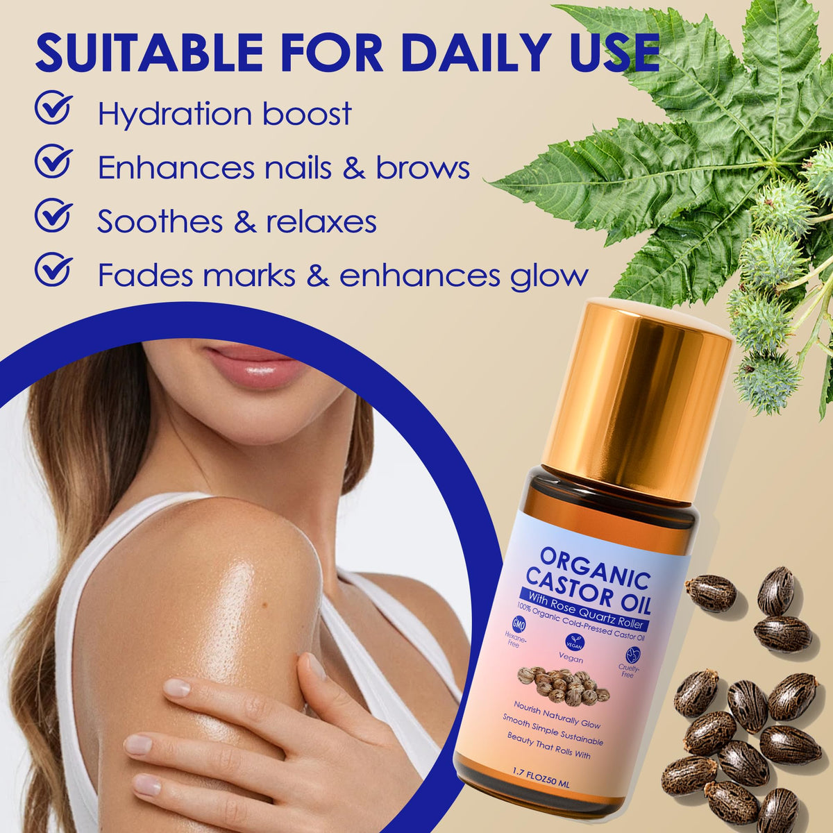 Castor Oil Organic Cold Pressed Castor Oil Rose Quartz - ipxkwll Official Imagery - 3