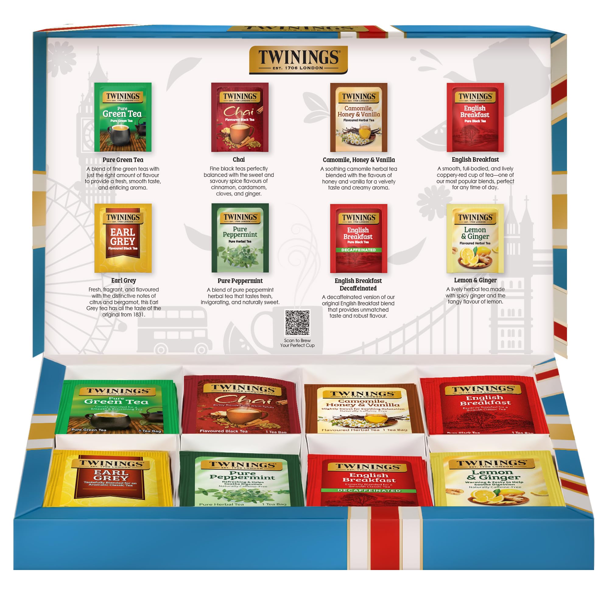 Twinings Classic Tea Collection Gift Box, 48 Tea Bags (1 Pack) - Product Imagery
