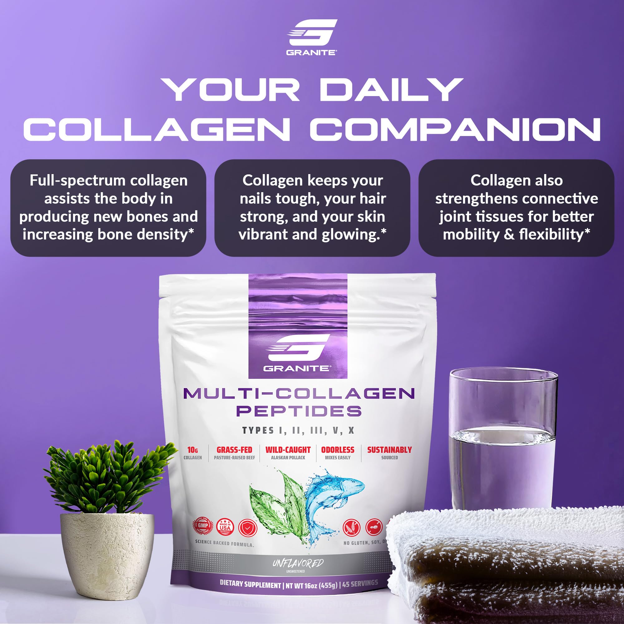 Granite Supplements Collagen Peptides Powder - Granite Supplements Official Imagery - 3
