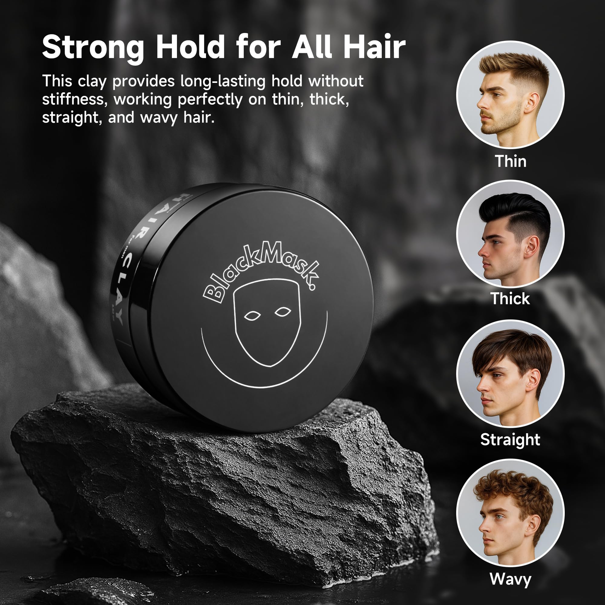 BlackMask Hair Clay for Men   Matte Finish with Strong Hold, Hair Styl - View 5
