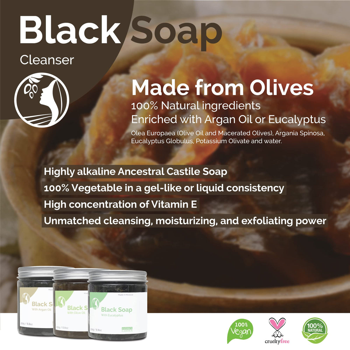 Fatima s Garden Olive Oil Black Soap - Fatima's Garden Official Imagery - 4