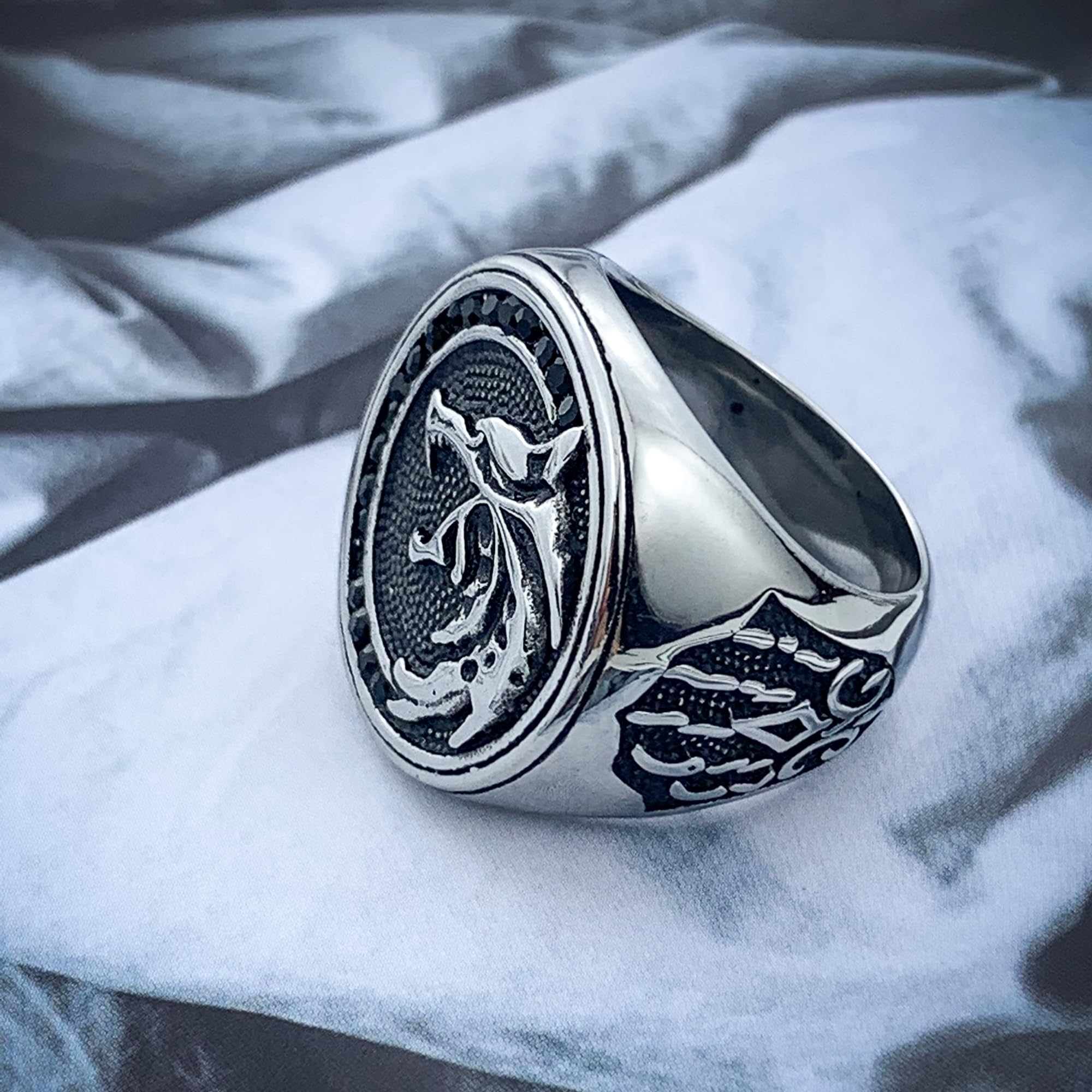 Men's Punk Wolf Head Ring – Stainless Steel Viking