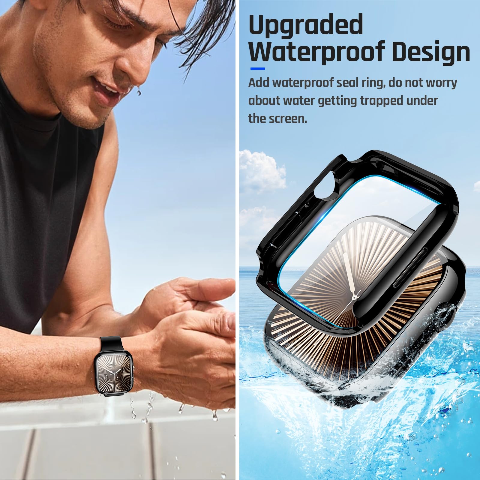 Goton IP67 Waterproof Case with Glass for Apple Watch Series 11/10 42m - View 3