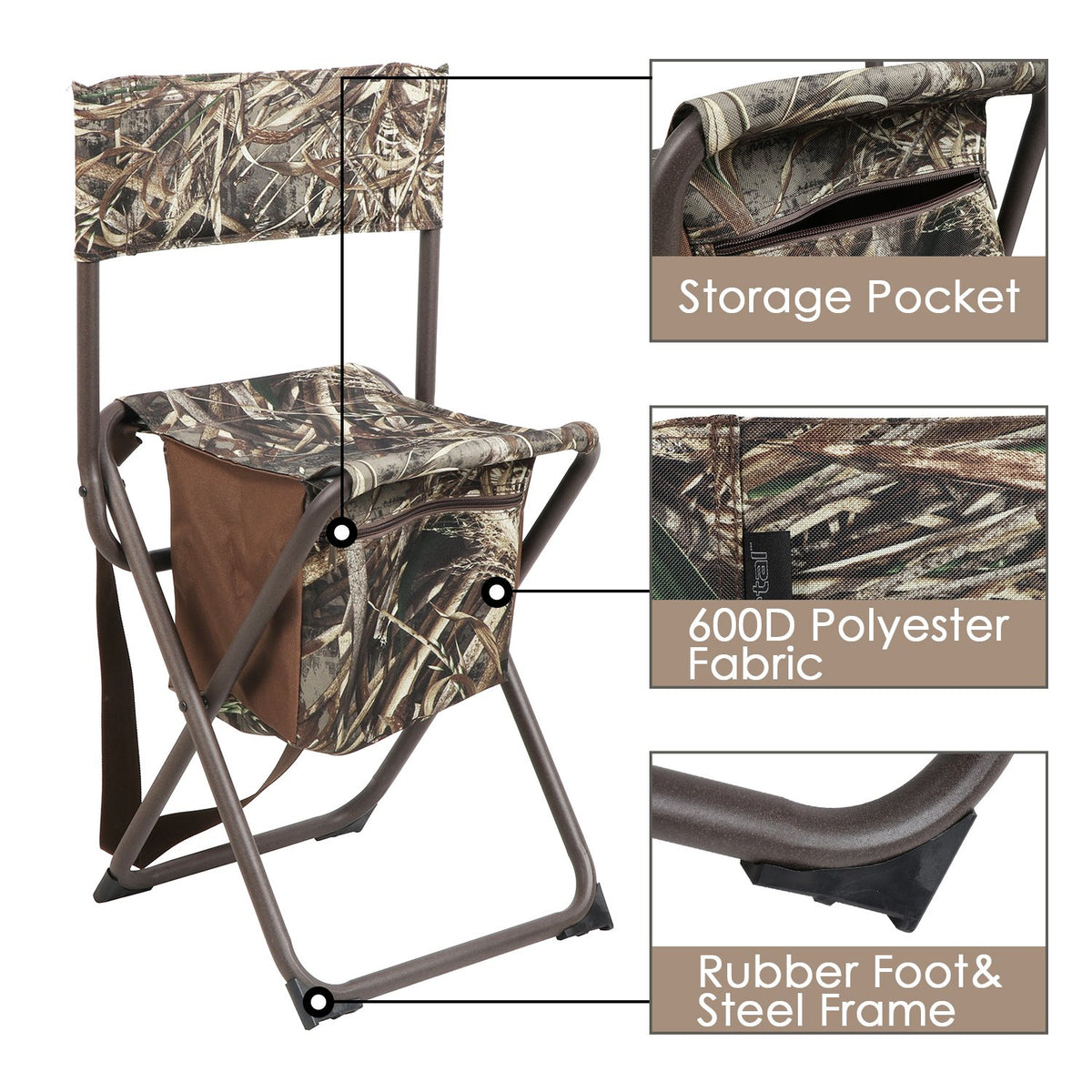 PORTAL Folding Seat Lightweight Backrest Stool Hunting - Portal Official Imagery - 5