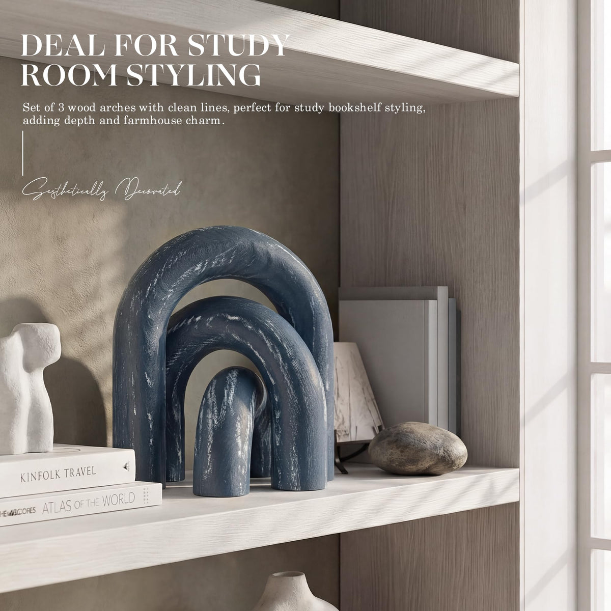 EOSAHR Pine Wood Arch Decor Set Wood Sculpture for - EOSAHR Official Imagery - 6