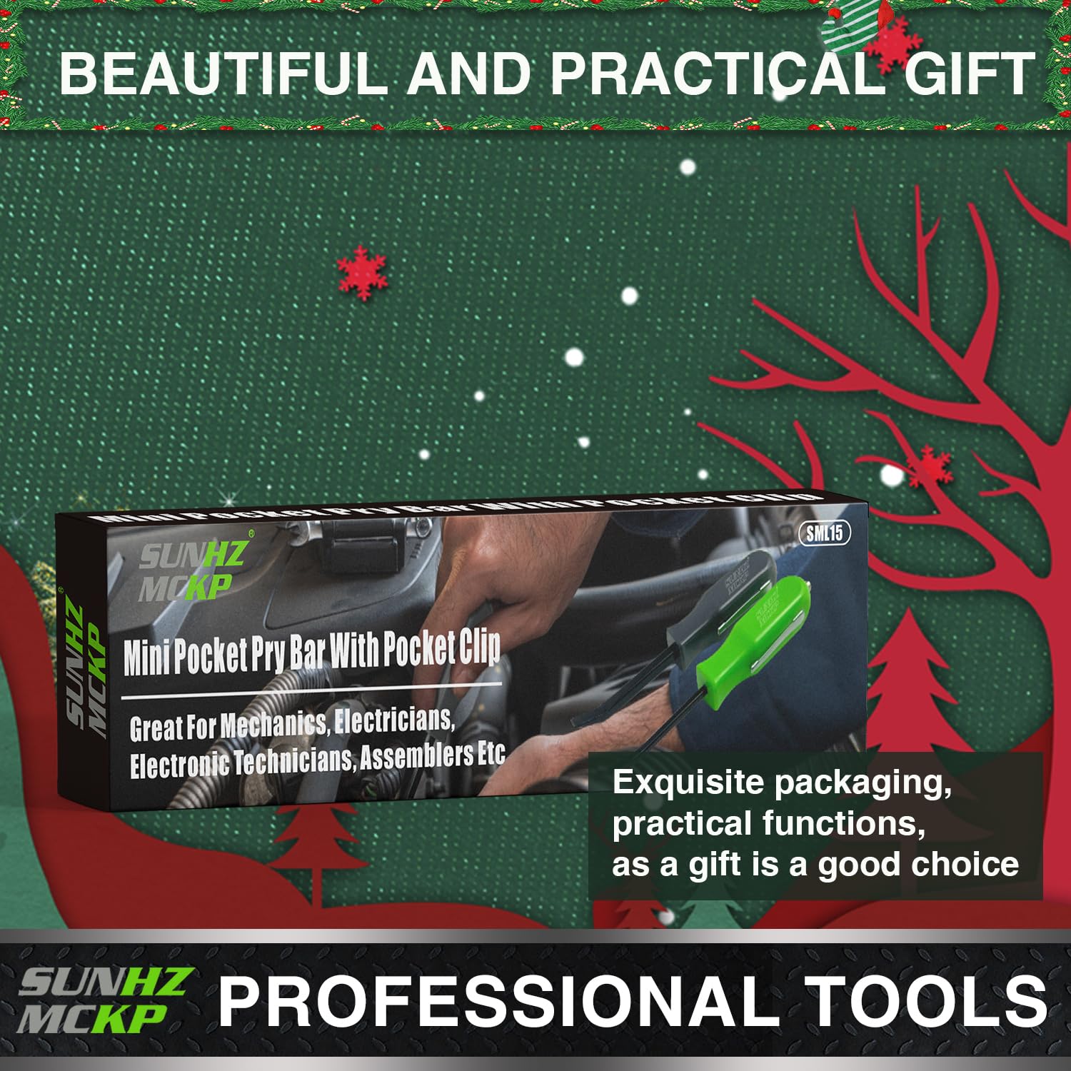 SUNHZ MCKP SUNHZMCKP 2 PCS Pocket Pry Bar Set, Mini Pry Bar Tool with Magnet Top - SUNHZ MCKP Official Product View 9
