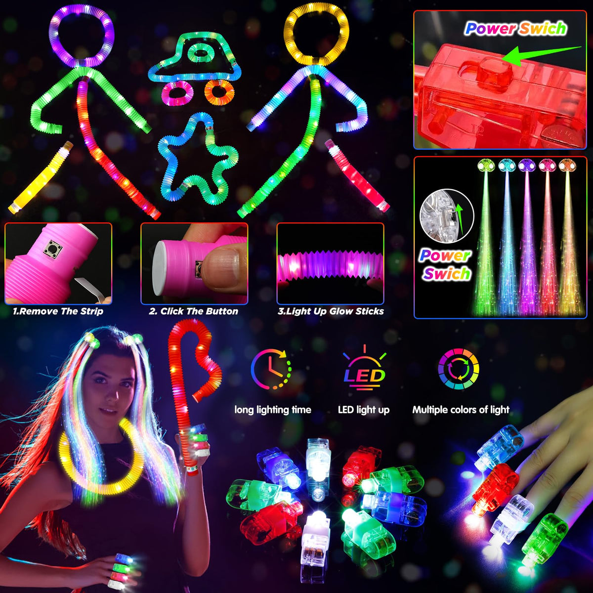 SHQDD Party Supplies Glow in the Dark Party Favors for - SHQDD Official Imagery - 4