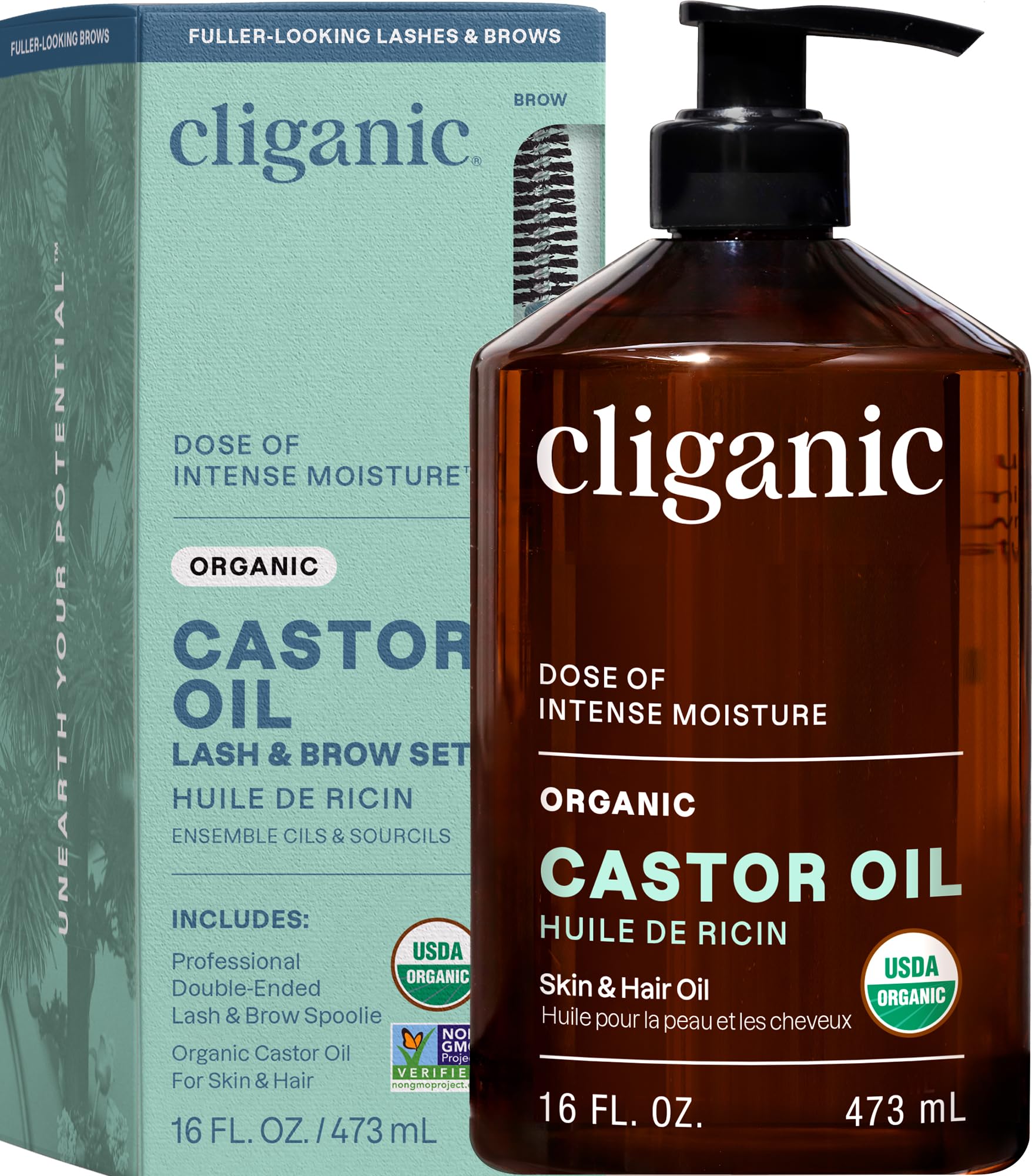 Cliganic Castor Oil Organic Cold Pressed, 100% Pure - For Eyelashes & Eyebrows - Cliganic Official Product View 10