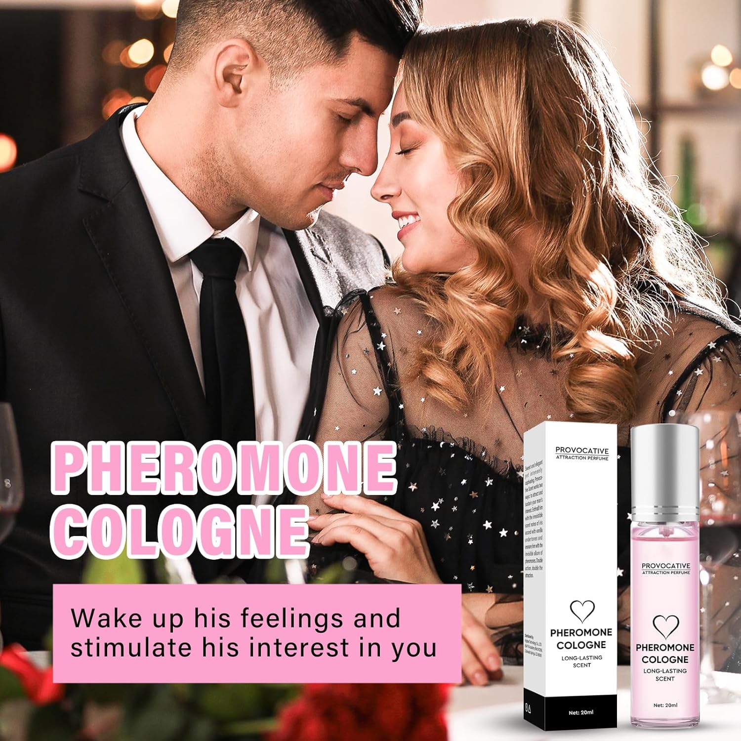 Richie House pheromone perfume for women in a roll-on bottle, infused with pheromones to enhance attraction and confidence.