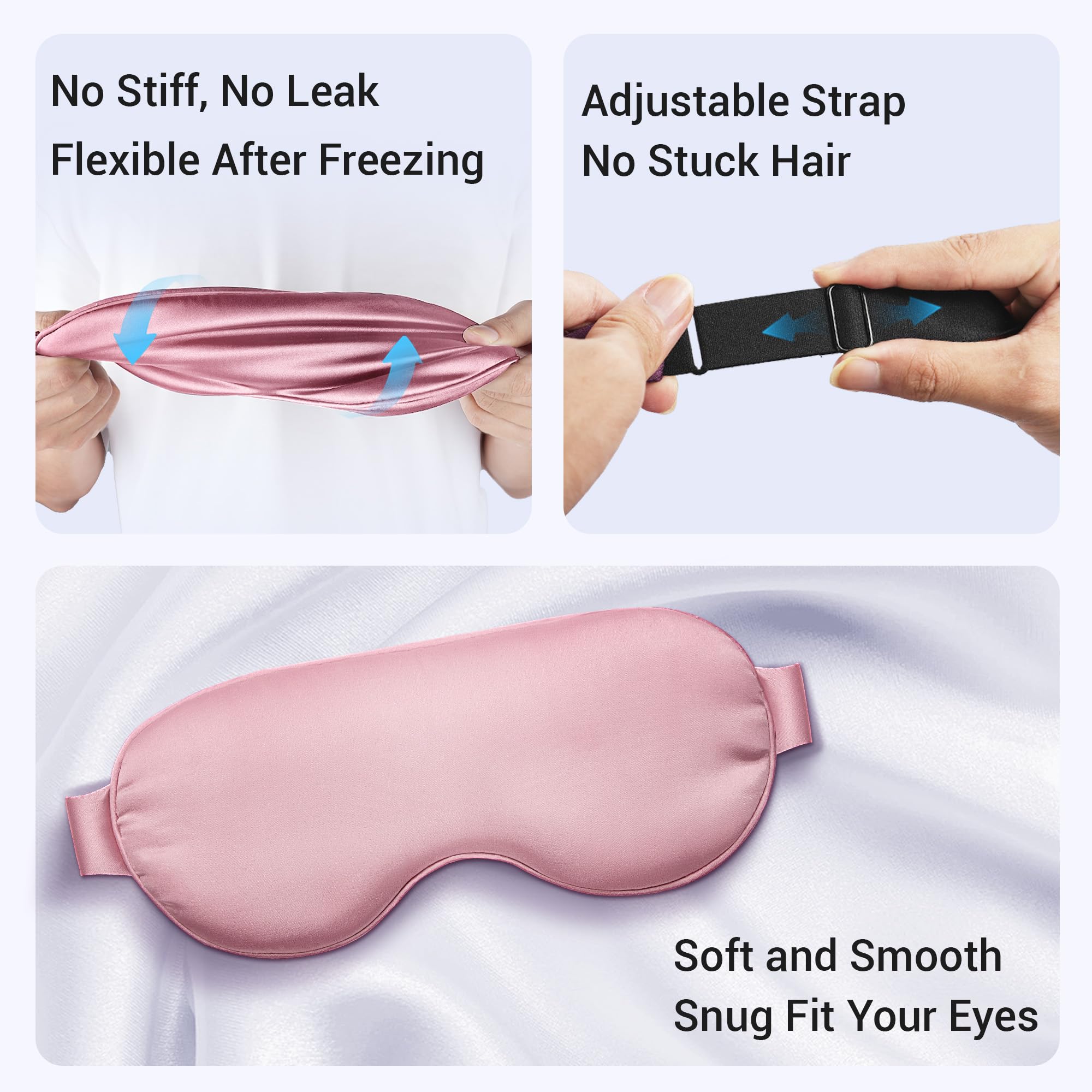 Self Care Gift for Women, Cooling Eye Mask for Puffy Eyes, Tired Eyes, Headache Relief and Migraine Comfort, Reusable Gel Cold Compress for Soothing Eye Care, Relaxing Gifts for Women Pink