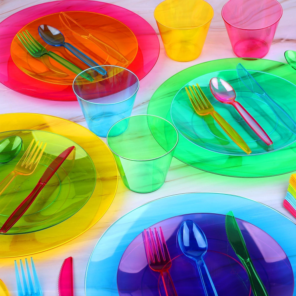 Kochorie 16 Set Neon Party Supplies Glow Party Disposable - Kochorie Official Imagery - 6